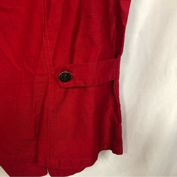 Rhythm Blue Women’s Vest Red Cotton Metal Buttons Embroidered Western - Picture 5 of 8